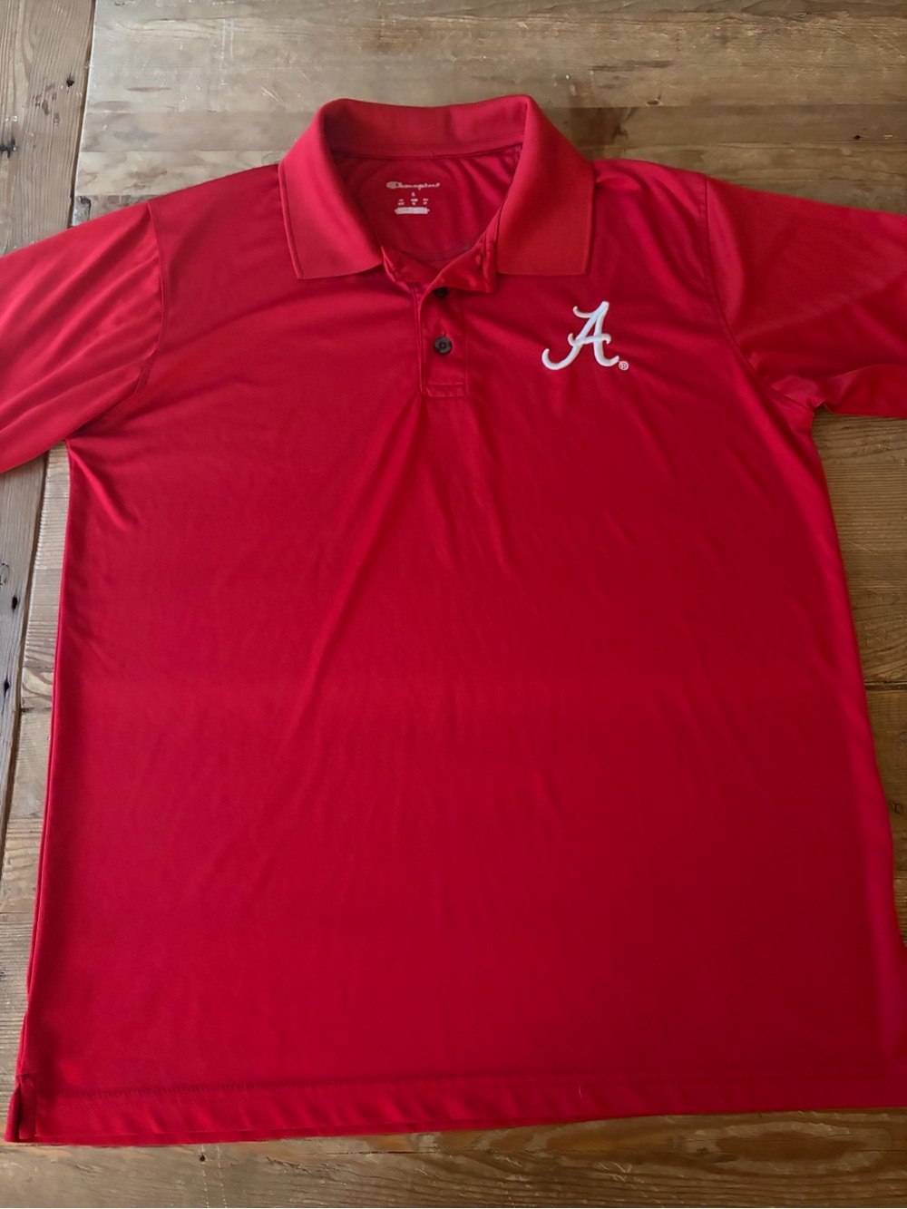 Champion Alabama Crimson Tide Red Polo Large with White Embroidered 'A' Logo